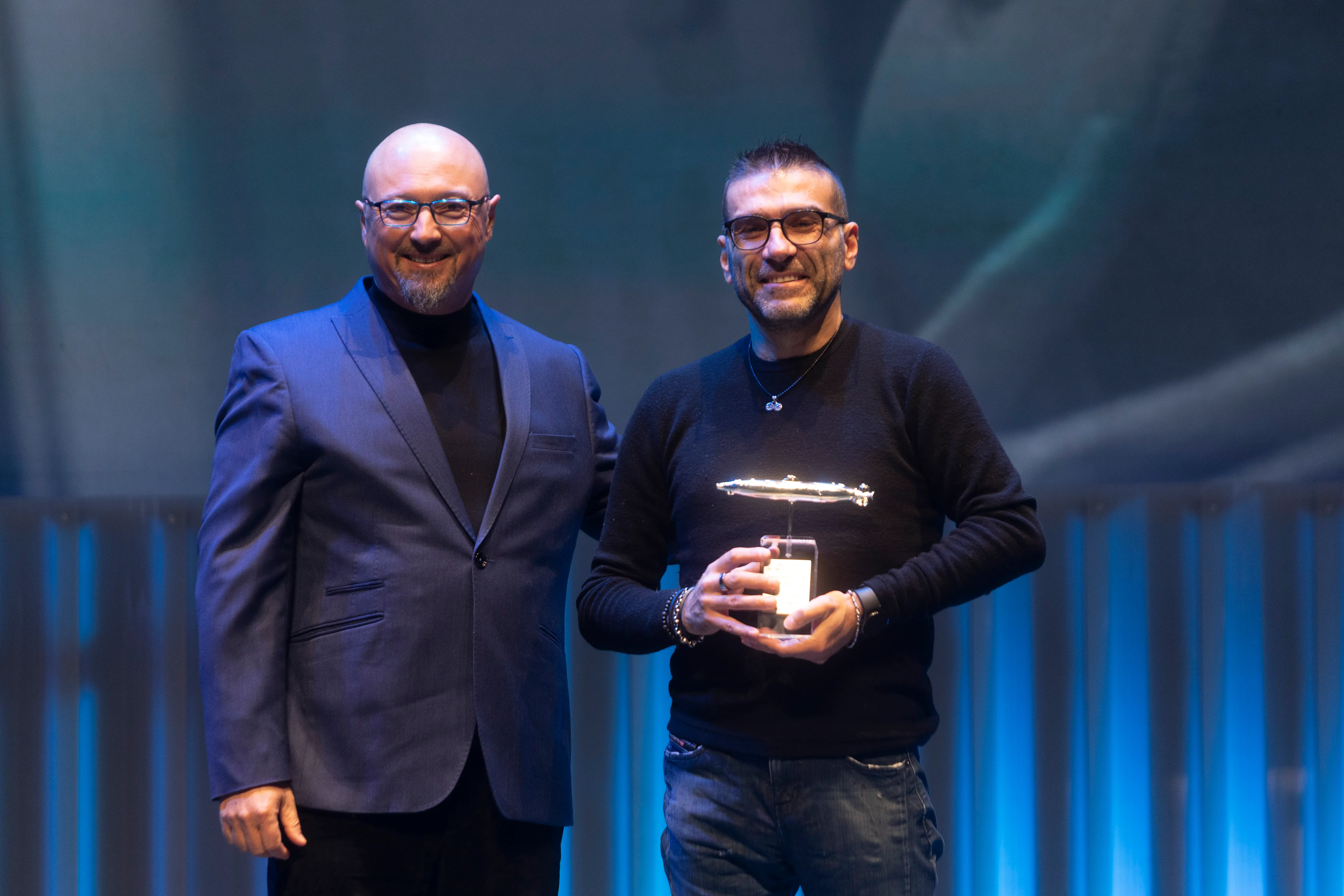 Matteo Castelli receiving the Premio Submarino Peral for Best Short Film Cinematography at the 54th Festival Internacional de Cine de Cartagena, Spain