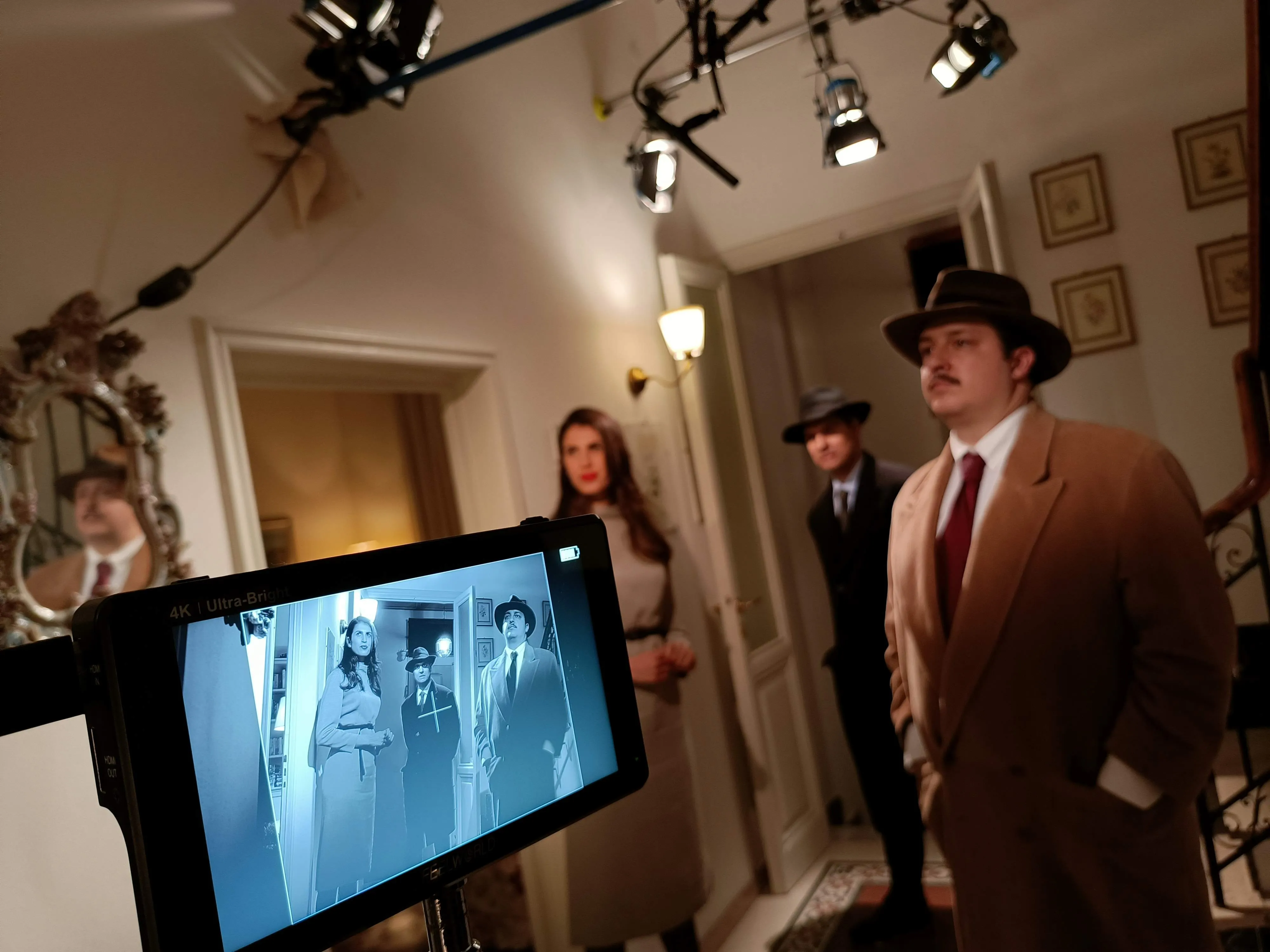 Behind the scenes of The Screenwriter, noir short film shot by Matteo Castelli, frame 5